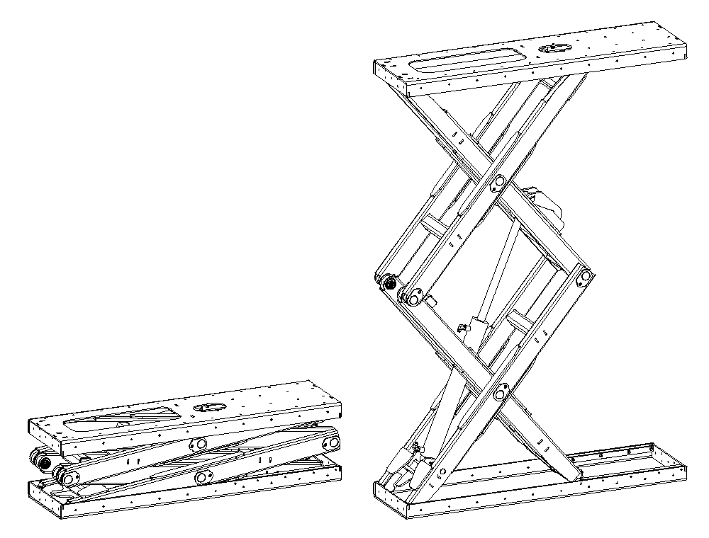 H060-073 scissor lift technical product drawing